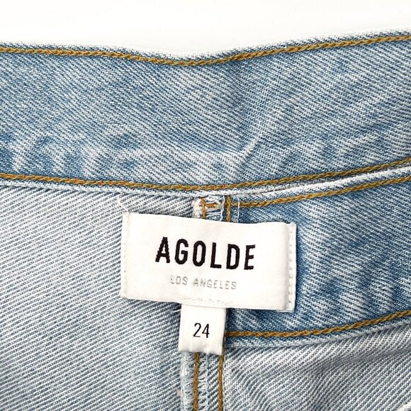 AGOLDE Broken Waistband Denim Shorts Women’s Size 24 Attempt High Rise - Picture 3 of 5